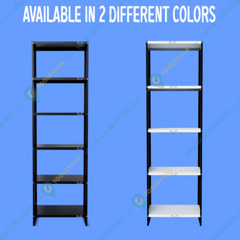 Alija 6 Shelf Solid Metal Bookcase /Library/ Book Shelf/ Rack (72 x 35 x 12 Inch)(Color-Black) 