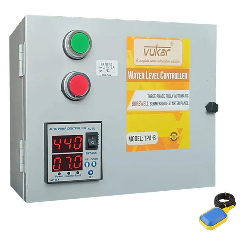 Vukar 3Hp 3Ph Fully Automatic Water Level Controller Borewell Starter Panel with Float Switch (TPA-B)-3 Months Warranty