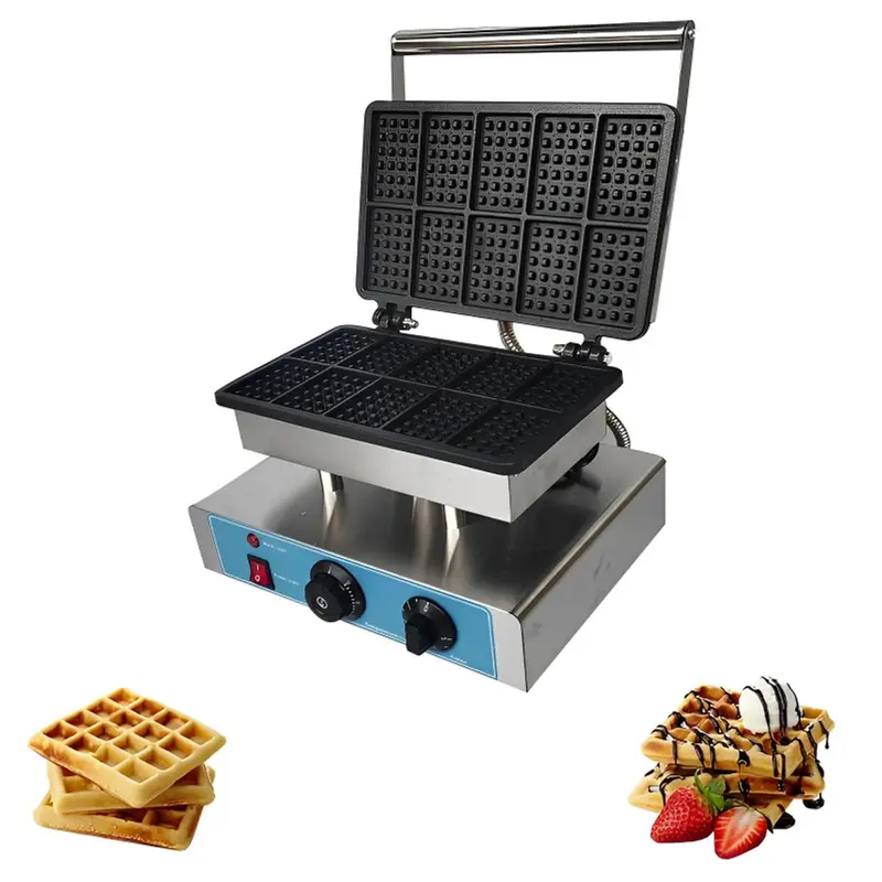 Commercial 10 Slot Rectangle Biscuit Waffle Maker Machine 