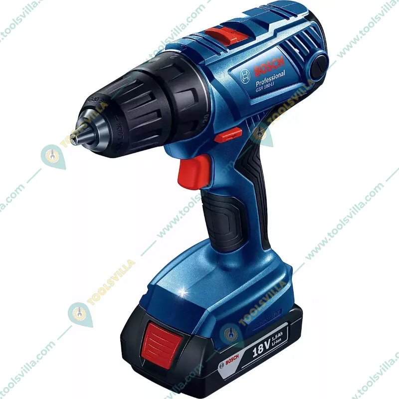 Bosch 13 mm 18V Cordless Drill Driver with Accessories (GSR 180-LI)