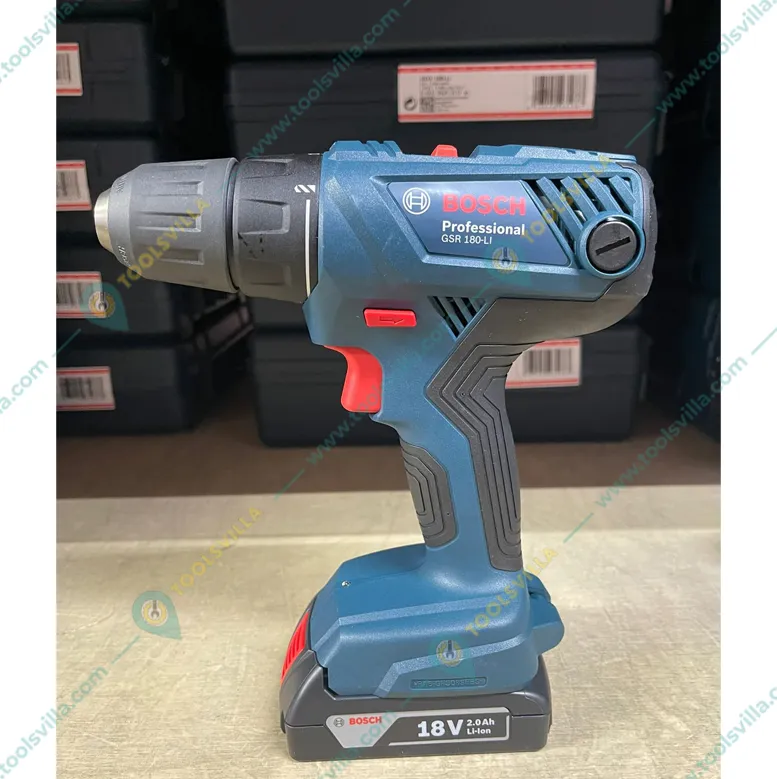 Bosch 13 mm 18V Cordless Drill Driver with Accessories (GSR 180-LI)