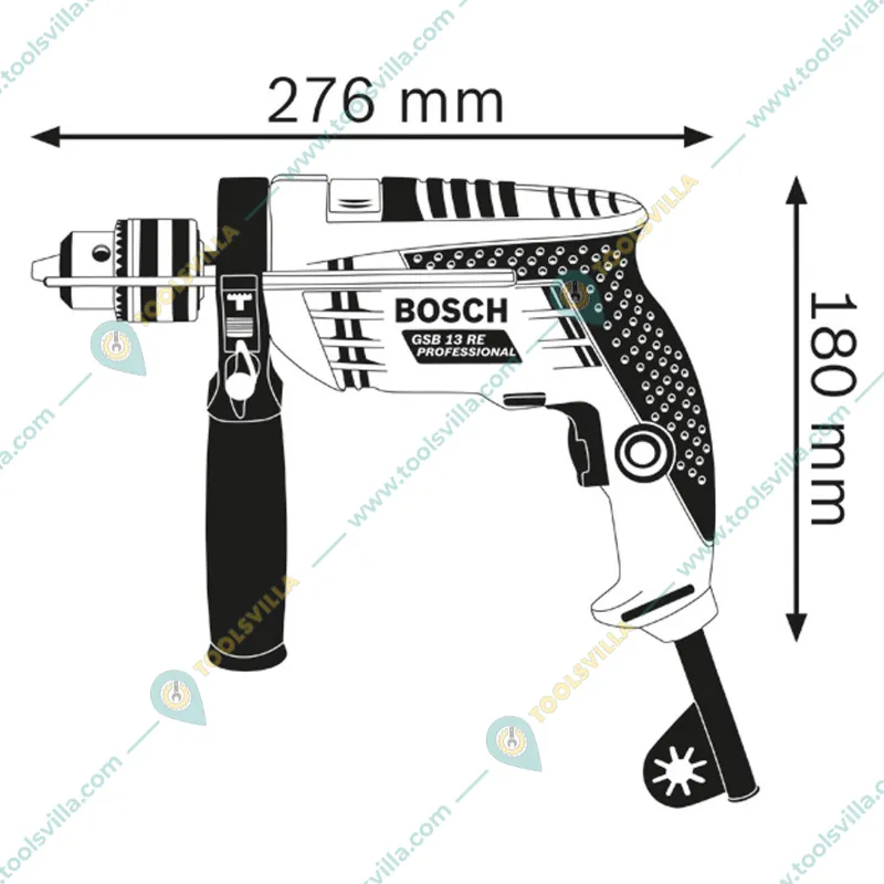 Bosch 13 mm Reversible Professional Impact Drill, 600 W (GSB 13 RE)