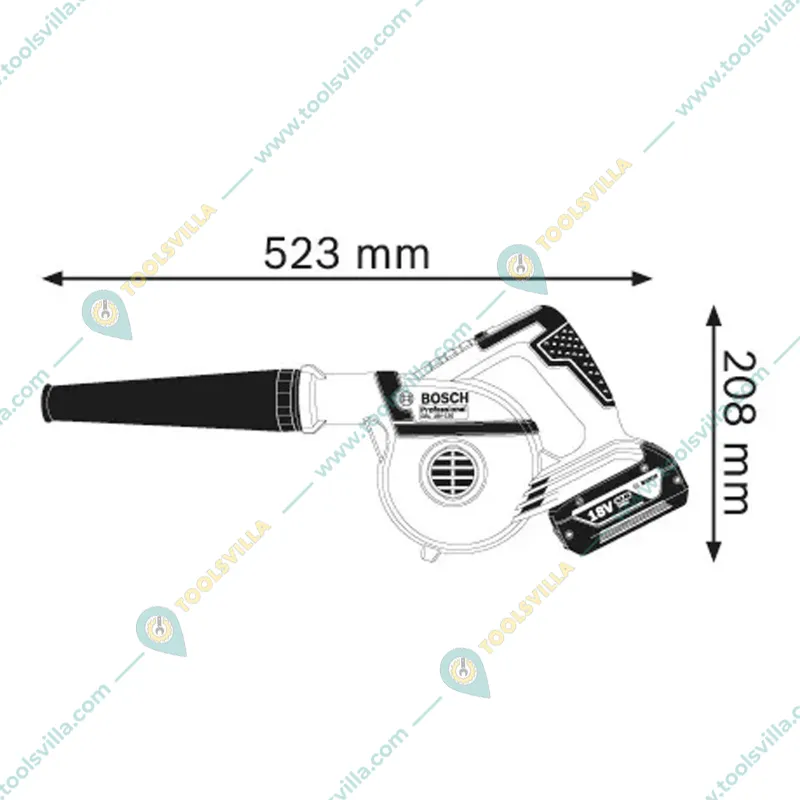 Bosch GBL 18V-120 Professional Cordless Blower with Accessories, 17000 RPM 