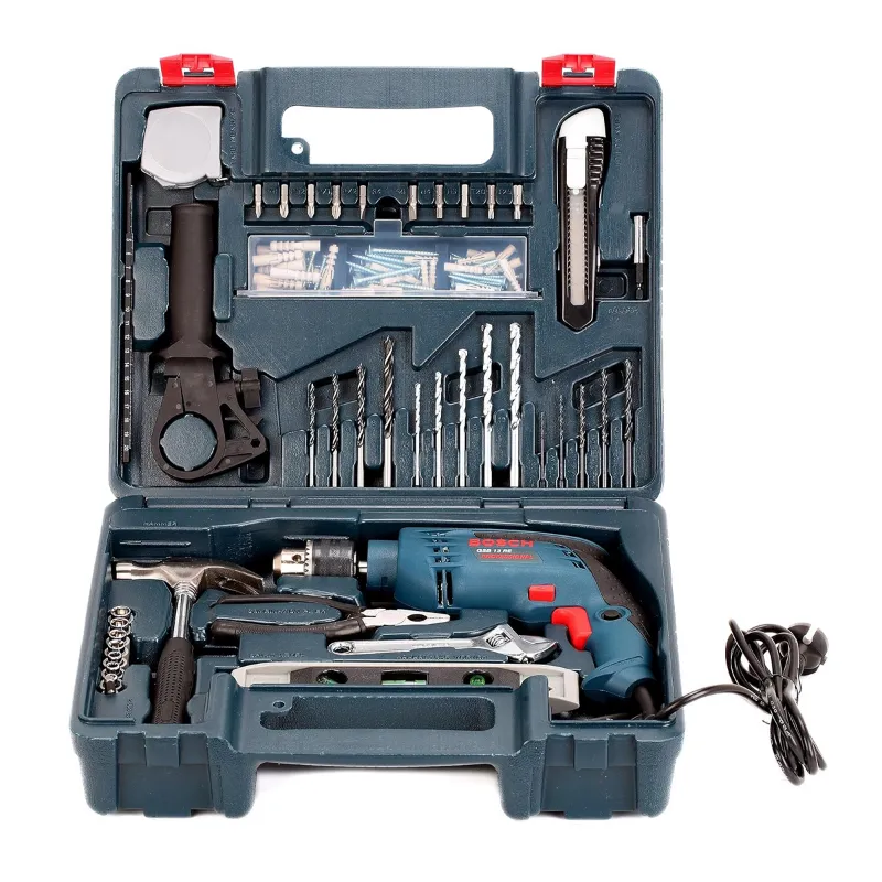 Bosch 100 Pcs 13 mm 600 Watt Impact Drill Tools Kit, 2800 RPM (GSB 13 RE)