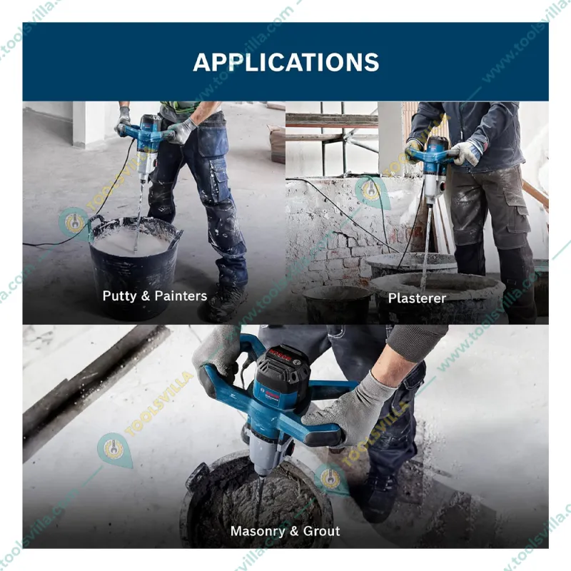 Bosch 1400 Watt Professional Paint Mixer With 140 mm Mixer Paddle Rod, 750 RPM (GRW 140)