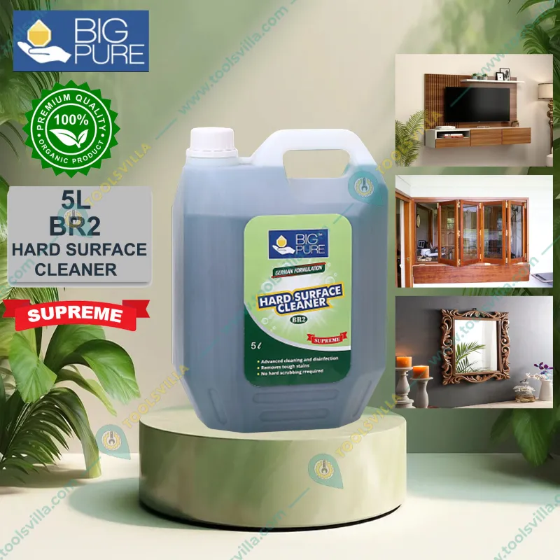 BIG Pure BR2 5L Hard Surface Cleaner Supreme to Clean Grease, Stains, Dirt, Oil on TV Cabinets, Windows, Mirrors, etc.