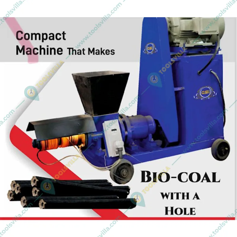 Commercial 30 HP Cow Dung Screw Type Bio Coal Briquetting Machine, Capacity 500 Kg/hr