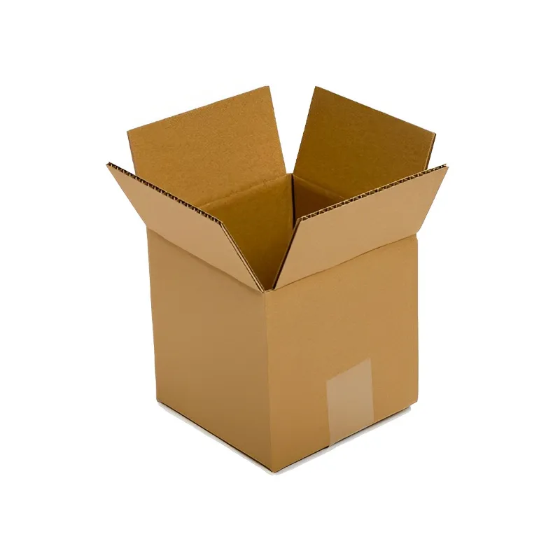 Brown Corrugated Square Box  4 x 4 x 4 Inch