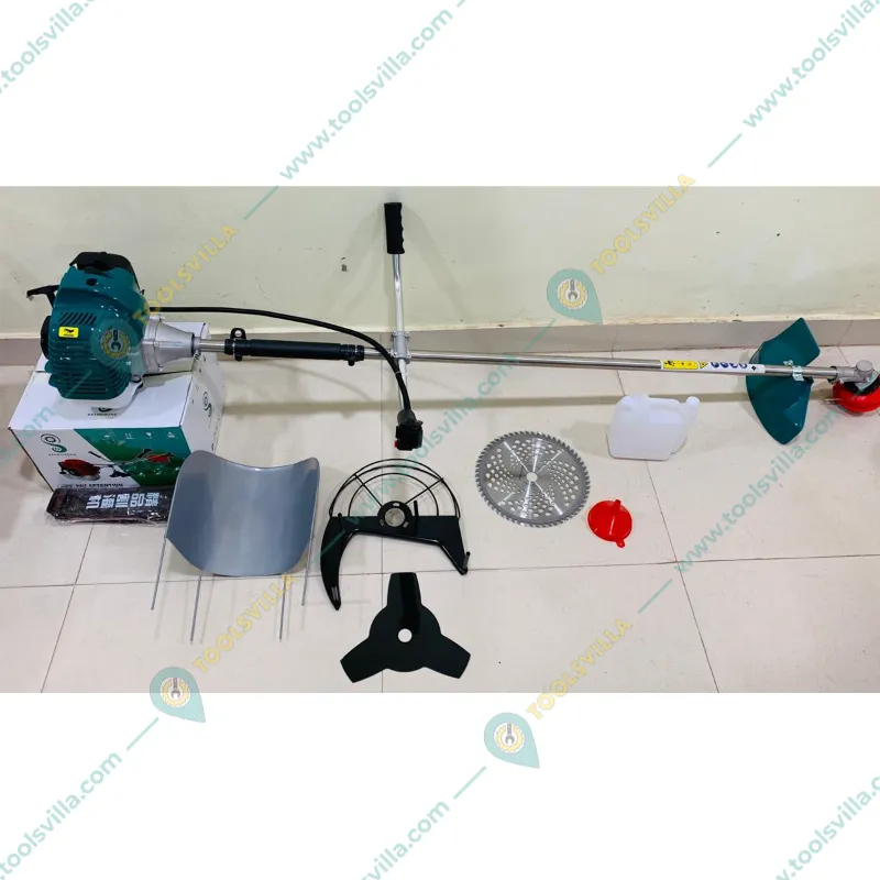 GRAMSTRONG Premium 2 Stroke 52 CC Sidepack Brush Cutter With Paddy Guard, TCT Blade, 3T Blade & Nylon Trimmer Head 