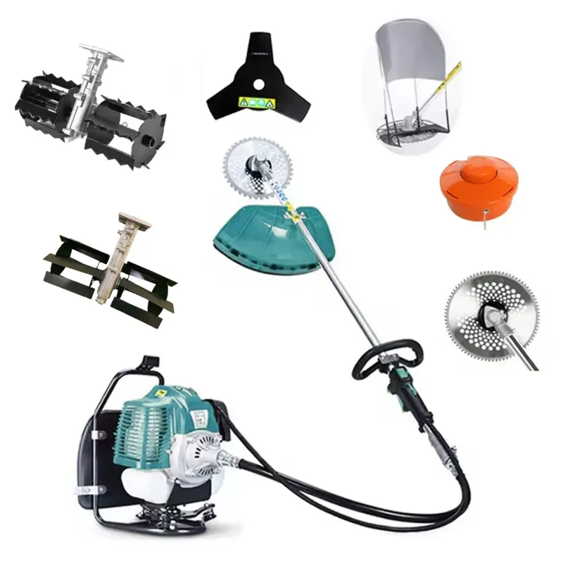 GRAMSTRONG 5 In 1 Multi Attachment 4 Stroke Backpack Brush Cutter With Wave & Cross Blade Tiller Combo (6 Months Warranty)