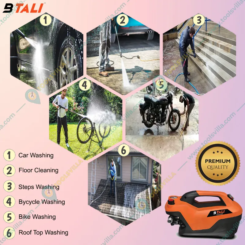 BTALI 190 Bar 2300 Watt 16 LPM High Pressure Washer With All Required Accessories (BT 1090 HPW)