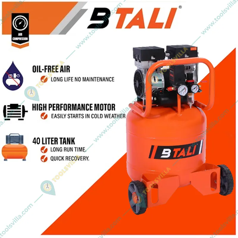 Btali 40 Litres Dental Oil Free Air Compressor with 1.5 HP Motor, 8 Bar Max. Pressure (BT 40 RTOFAC)