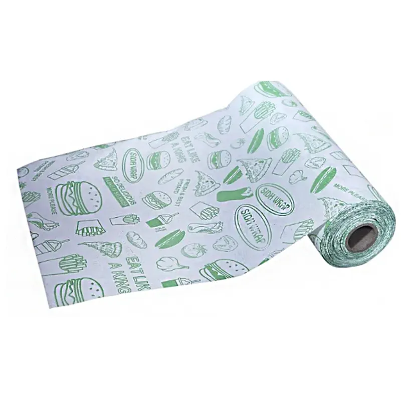 2 Pcs, 50m, 12 inch, 40 GSM Butter Paper Roll for Food Packaging and Takeaway 