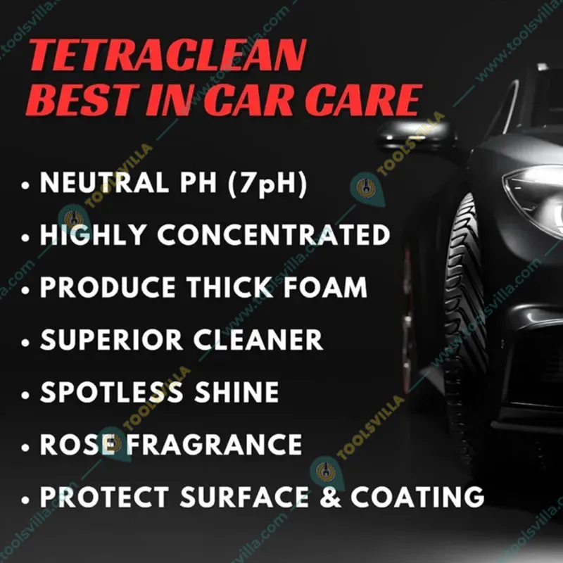 Tetra Clean 1 Liter Rose High Foam Car Shampoo, Car Washing Liquid