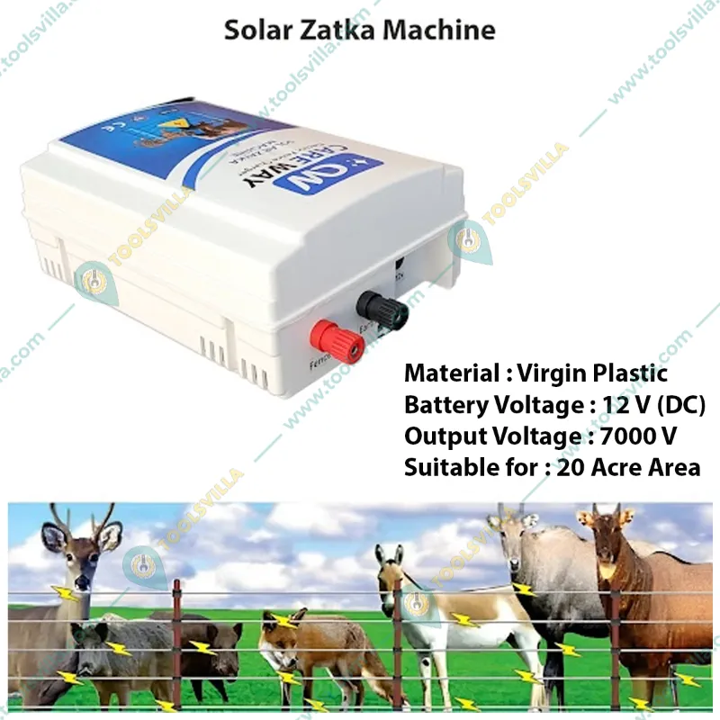 Careway 7 KV Solar Zatka Machine Fence Energizer Security Systems for 10 Acre Area