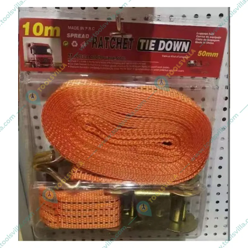 Heavy Duty 5 Ton 10 Meter 50 mm Polyester Ratchet Cargo Lashing Belt