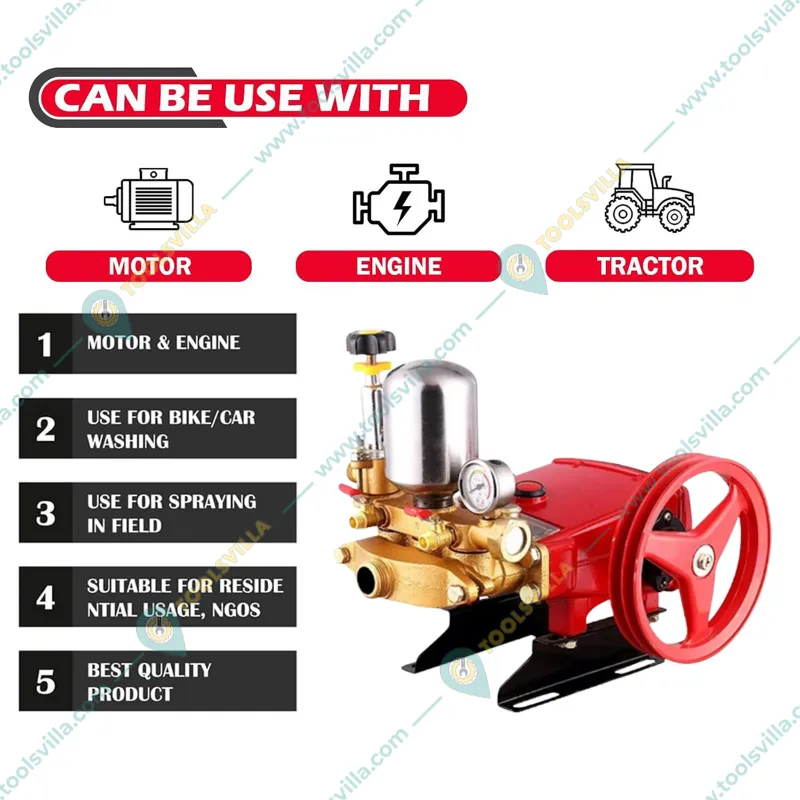 Heavy Duty HTP-22 High Pressure Triple Pistons HTP Sprayer Pump With 2 Outlet For Cleaning & Agricultural Spray