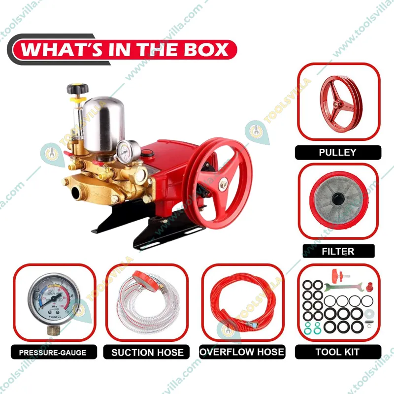 Heavy Duty HTP-22 High Pressure Triple Pistons HTP Sprayer Pump With 2 Outlet For Cleaning & Agricultural Spray
