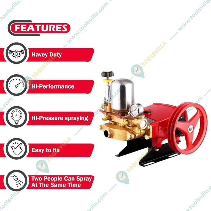 Heavy Duty HTP-22 High Pressure Triple Pistons HTP Sprayer Pump With 2 Outlet For Cleaning & Agricultural Spray