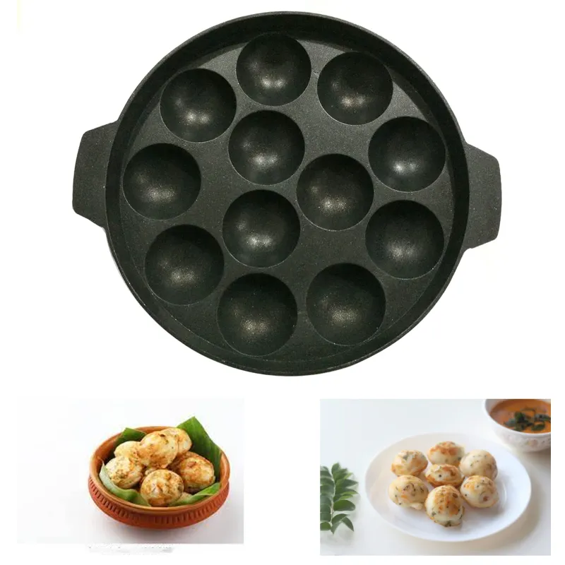 SBWG Semi-Commercial Gas Operated 12 Mould Round Shaped Paniyaram Pan 