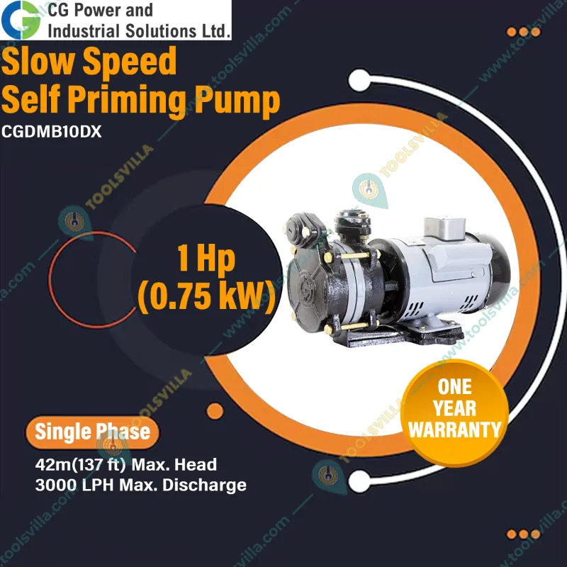 CG Power 1 HP Single Phase Slow speed Self Priming Pump (CGDMB10DX) - 1 Year Warranty