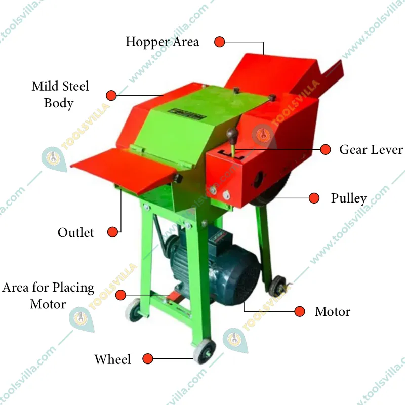 Heavy Duty 800 kg/Hr Chaff Cutter/Grass Cutter Machine with 3HP Motor