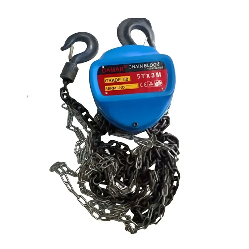 Damar 5 Ton 3 Meter Double Fall Chain Pulley Block With 3 Meter Standard Lift- 10 mm Load Chain Dia