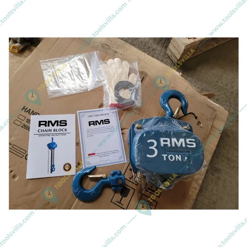 RMS 3 Ton Single Fall Chain Pulley Block (Size-3 Meter)