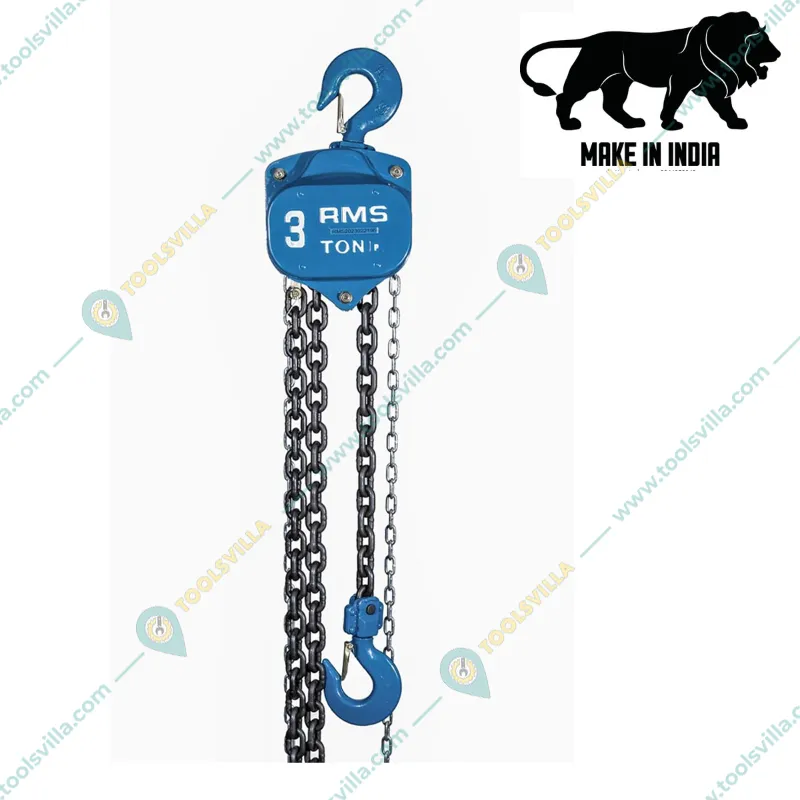 RMS 3 Ton Single Fall Chain Pulley Block (Size-3 Meter)