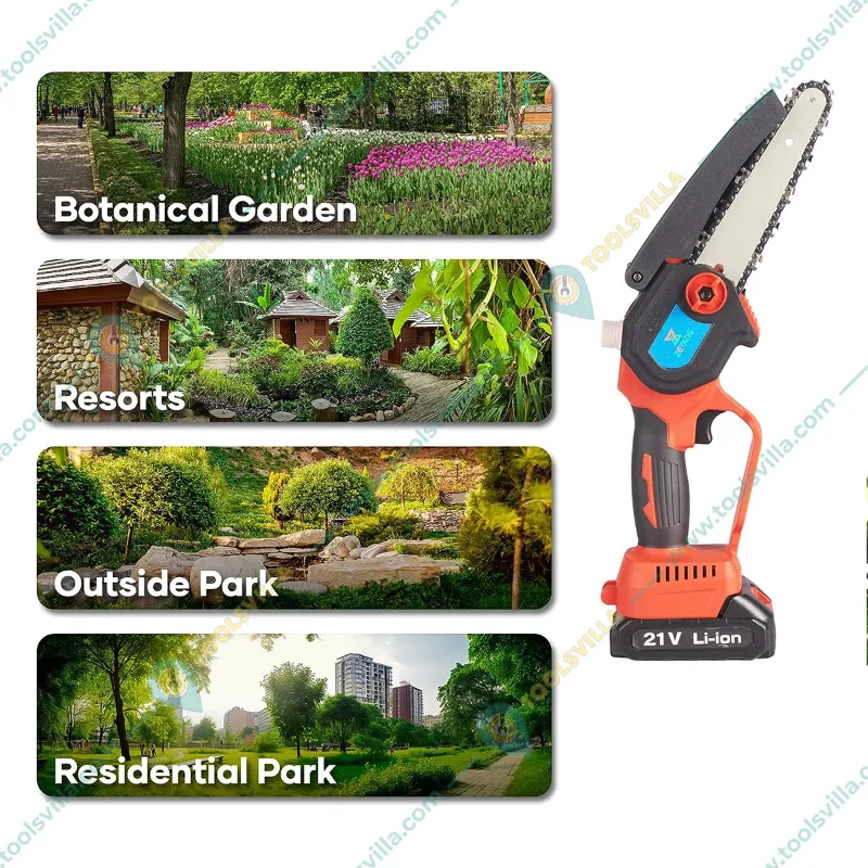Mini Cordless Chainsaw Dual Battery (21V x 2) With 6 inch Guide Bar | Comes with Free Accessories