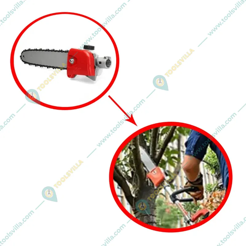 Heavy Duty Chainsaw Attachment and Hedge Trimmer Attachment with Round Tiller Combo for Brush cutter Machine(Size-26 mm shaft )