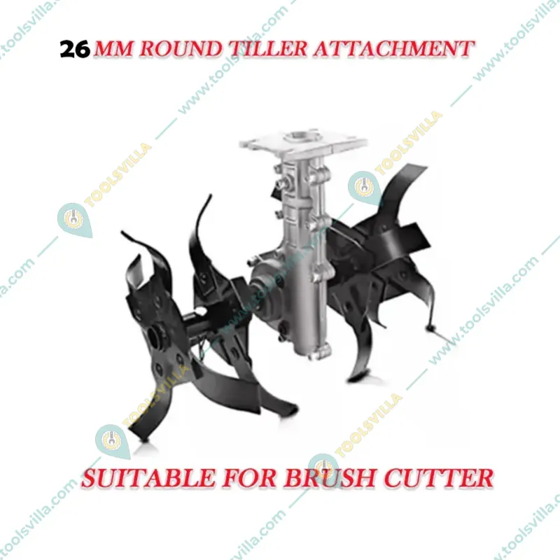 Heavy Duty Chainsaw Attachment and Hedge Trimmer Attachment with Round Tiller Combo for Brush cutter Machine(Size-26 mm shaft )