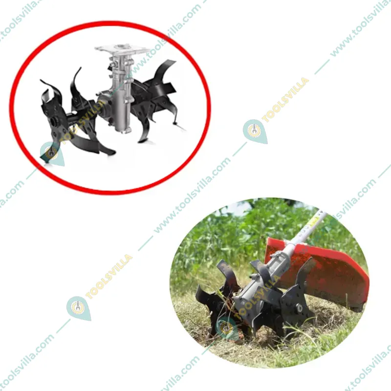 Heavy Duty Chainsaw Attachment and Hedge Trimmer Attachment with Round Tiller Combo for Brush cutter Machine(Size-26 mm shaft )