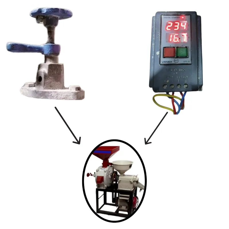 Chakki Daban Set, Thrust bearing 06CB & Motor panel Spd 30 for Combined Mini Rice & Flour Mill Machine with 3 HP Motor