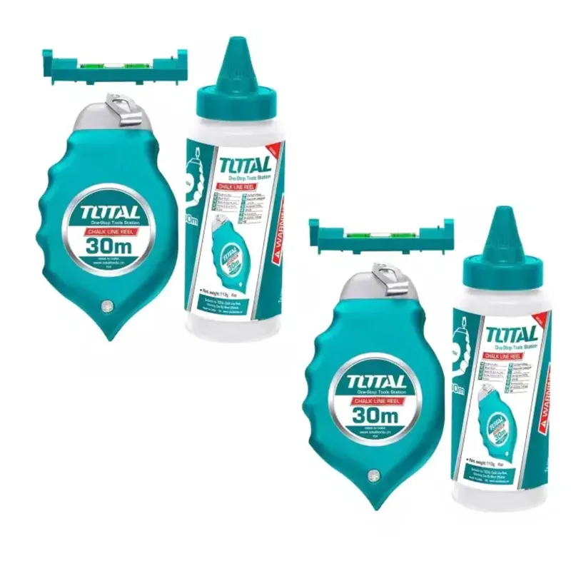 Total Tht661301 Chalk Line Reel 30Mtr Non-Magnetic Line Level 248 cm  Pack of  2