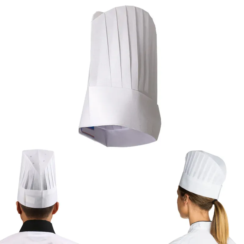 Disposable 30 GSM White Thin Polyester Chef Hats For Kitchen, Restaurant, Hotels, Home | Pack of 90