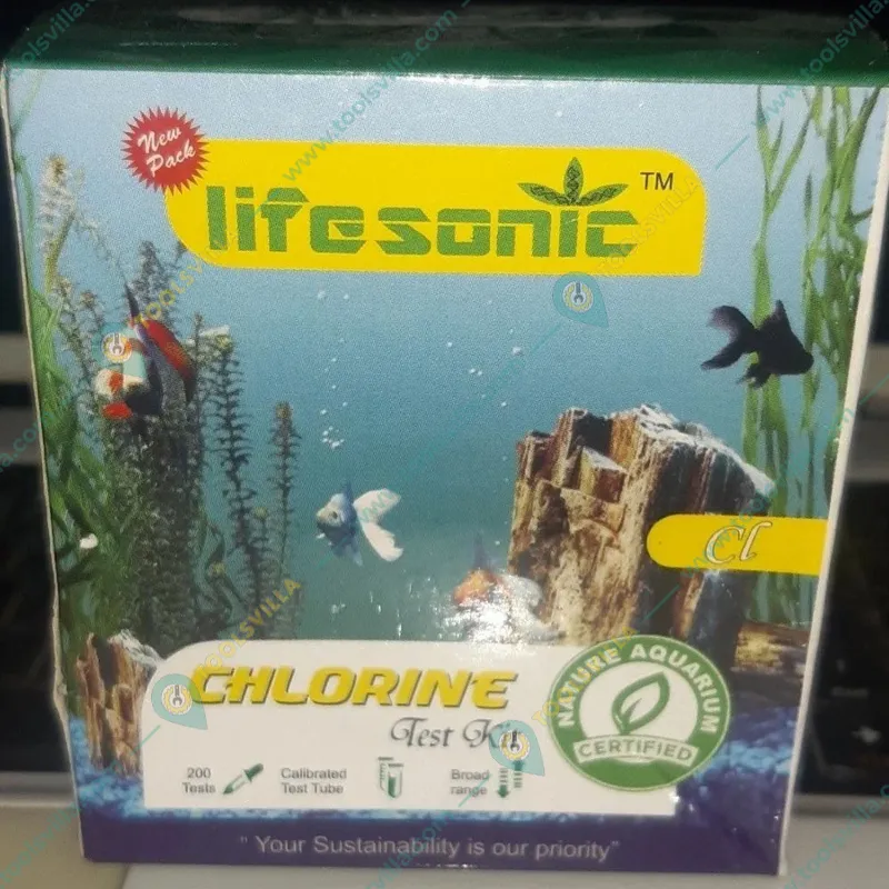 Lifesonic Chlorine Test Kit for Aqua Farming, Tanks and Ponds | 200 Tests per Kit | 3 Years Shelf Life