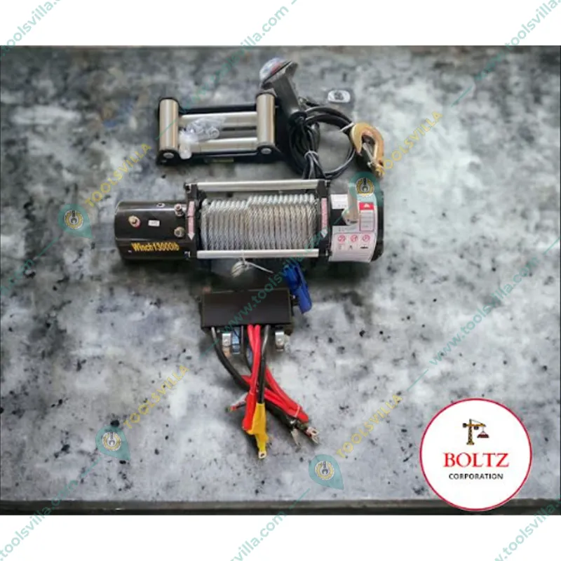 Boltz 13000 lbs ( 5897 Kg ) 12 V Battery Operated Winch With 15 m Wire Rope & 6.5 HP Motor For Car, Jeeps