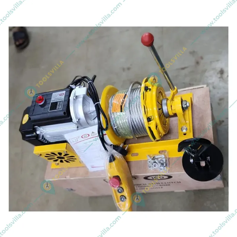 HT 500-1000 KG Capacity 3 Hp Electric Clutch Winch With 50 Meter Wire Rope & 160 kg Load Capacity Wheel Barrow With Chain