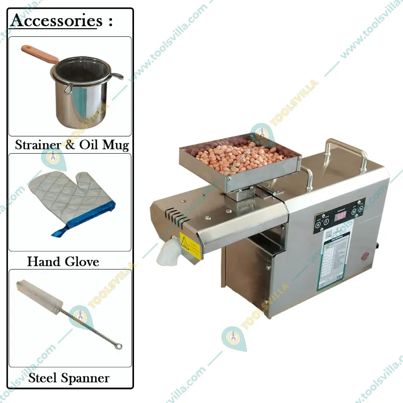 Fully Automatic 600W Multi Oil Seeds Press Machine, 1 Kg Hopper Capacity and Free Accessories