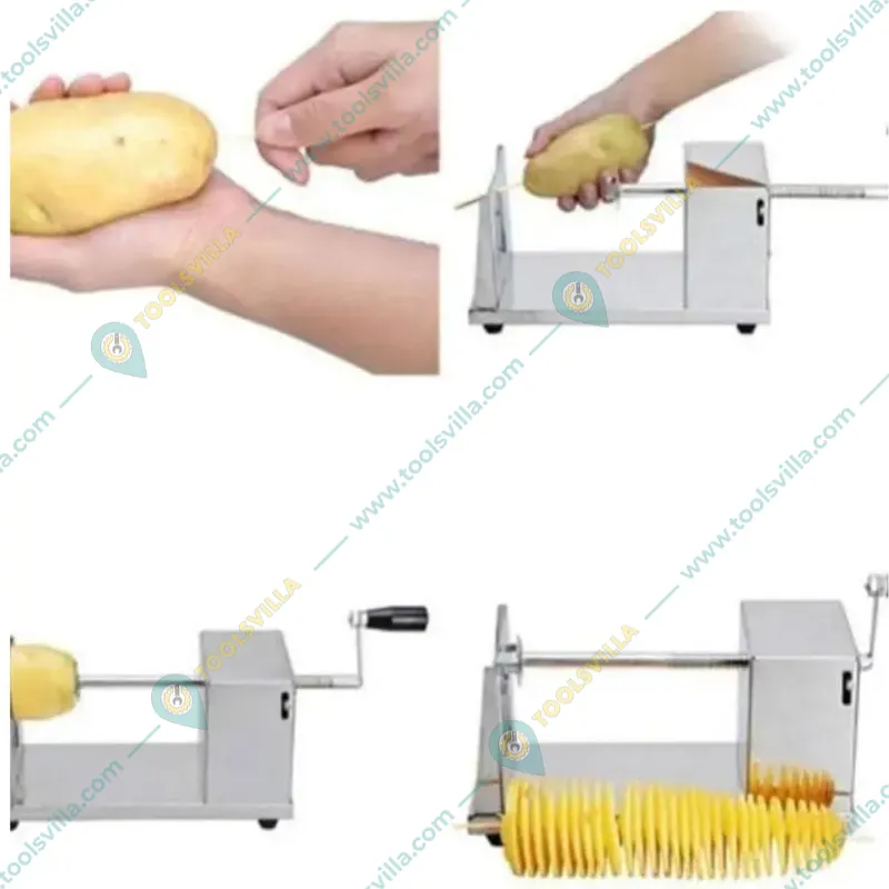 Combo of Commercial 18Litre SS Body Electric Deep Fryer 3KW and Premium Quality Hand Operated Potato Twister, SS Body