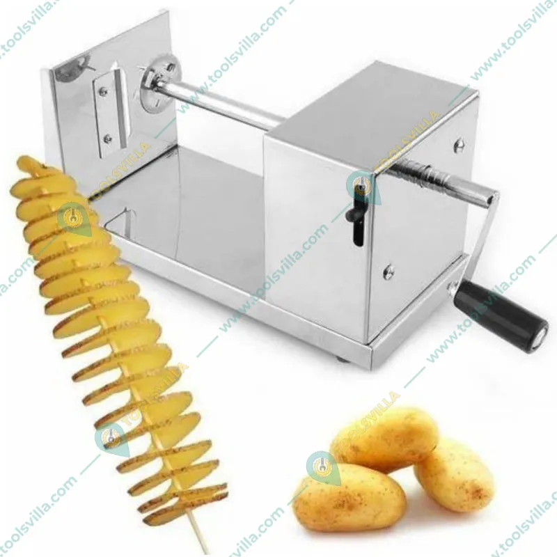 Combo of Commercial 18Litre SS Body Electric Deep Fryer 3KW and Premium Quality Hand Operated Potato Twister, SS Body