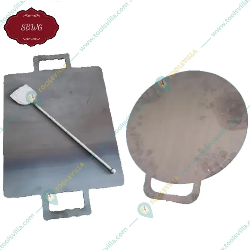 SBWG Combo of Round and Rectangle Iron Tawa with Free Palta for Dosa, Roti 