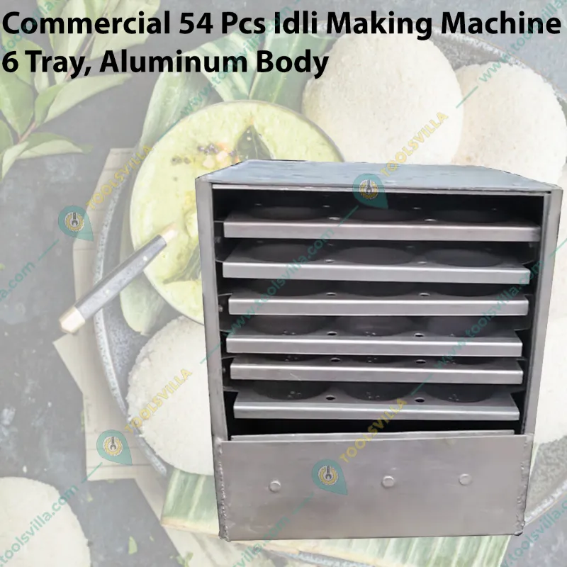 SBWG Commercial 54 Pcs Idli Making Machine 6 Tray, Aluminum Body 