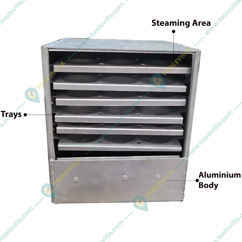 SBWG Commercial 54 Pcs Idli Making Machine 6 Tray, Aluminum Body 
