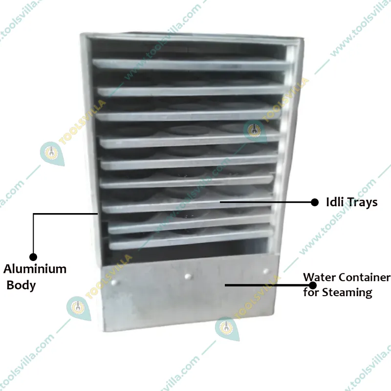 Commercial 81 Pcs Idli Making Machine 9 Tray, Aluminium Body