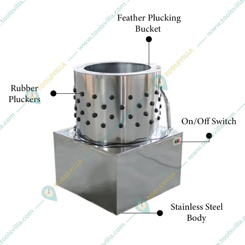 Made in India Commercial 5 Birds Chicken Feather Plucking/Cleaning Machine with 0.5HP Crompton Motor