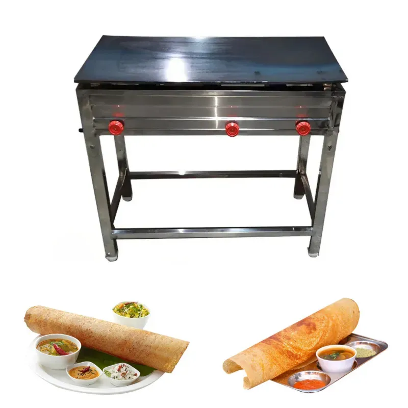  Commercial 3 Burner Dosa Bhatti, Plate Size 36 Inch With 14 mm Tawa Thickness