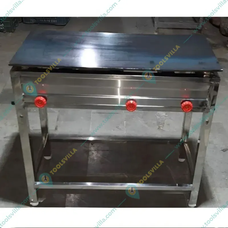 Commercial 3 Burner Dosa Bhatti, Plate Size 36 Inch With 14 mm Tawa Thickness