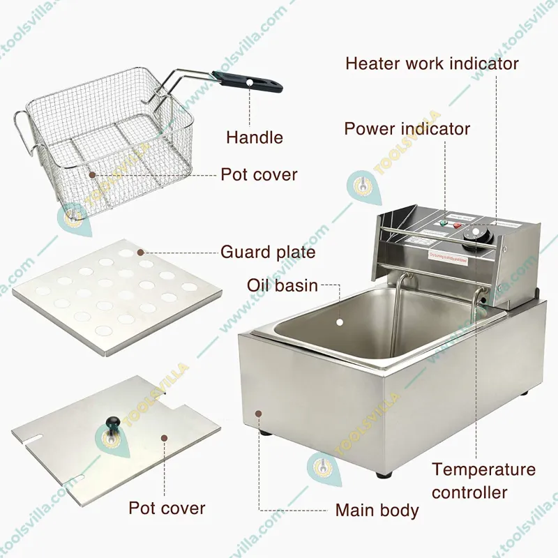 Commercial Electric Deep Fryer Machine 6 Litre for Food Stalls